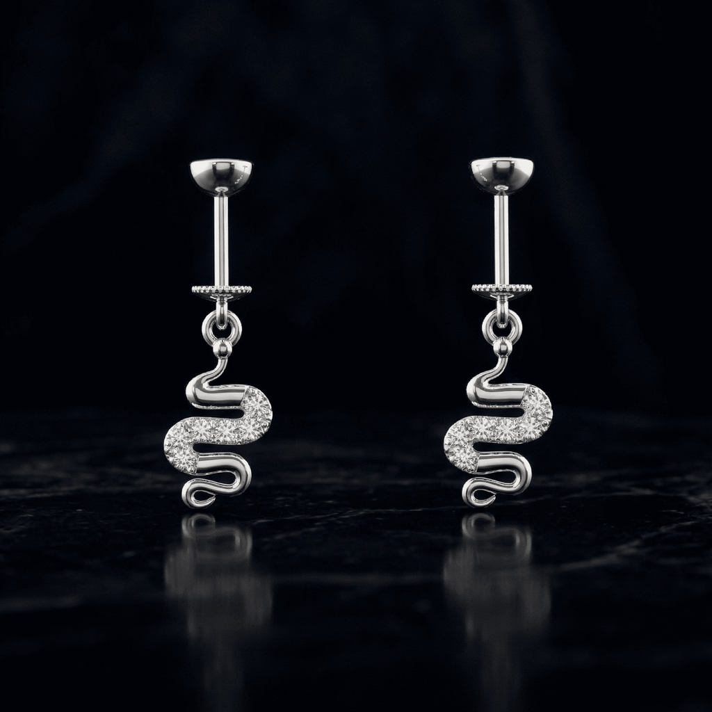 Zirconia Serpent Helix Hanging