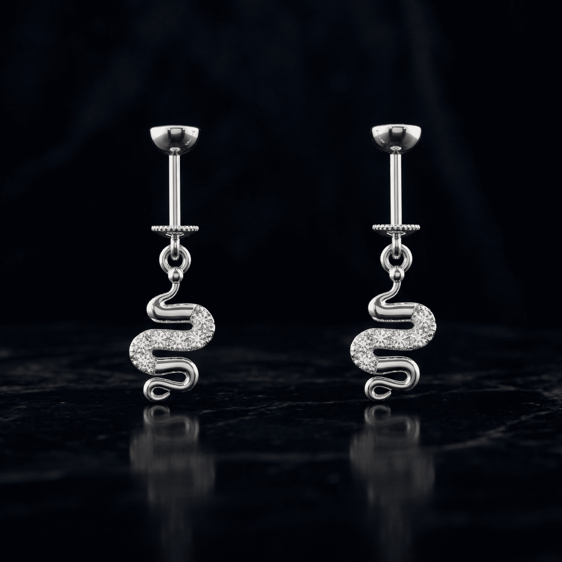 Zirconia Serpent Helix Hanging