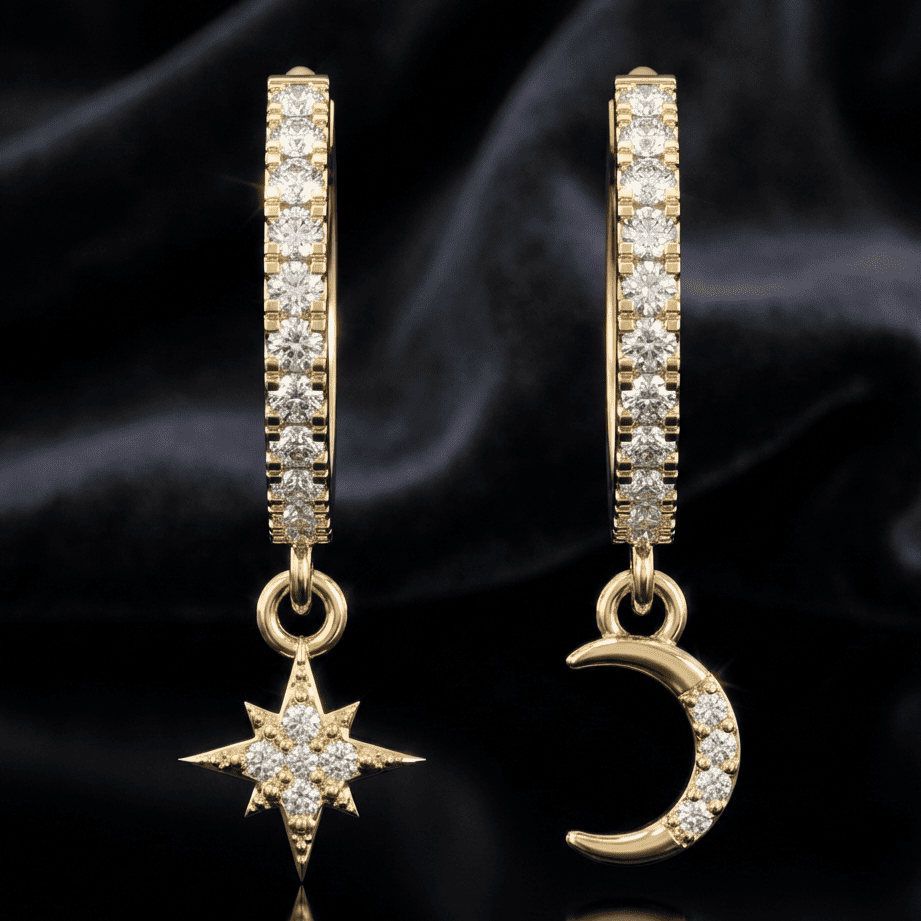 Luna Star Charm Hoop