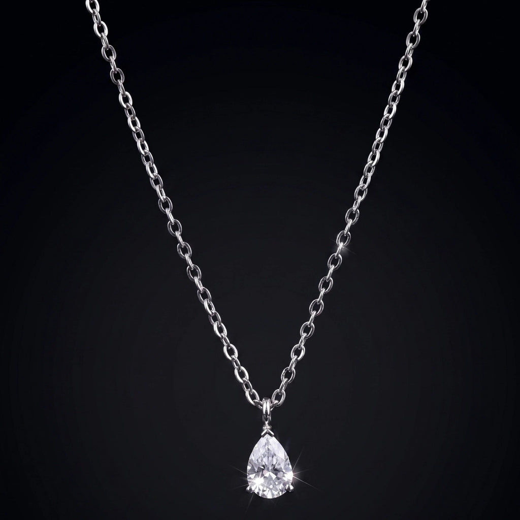 Teardrop Stone Diamond Necklace