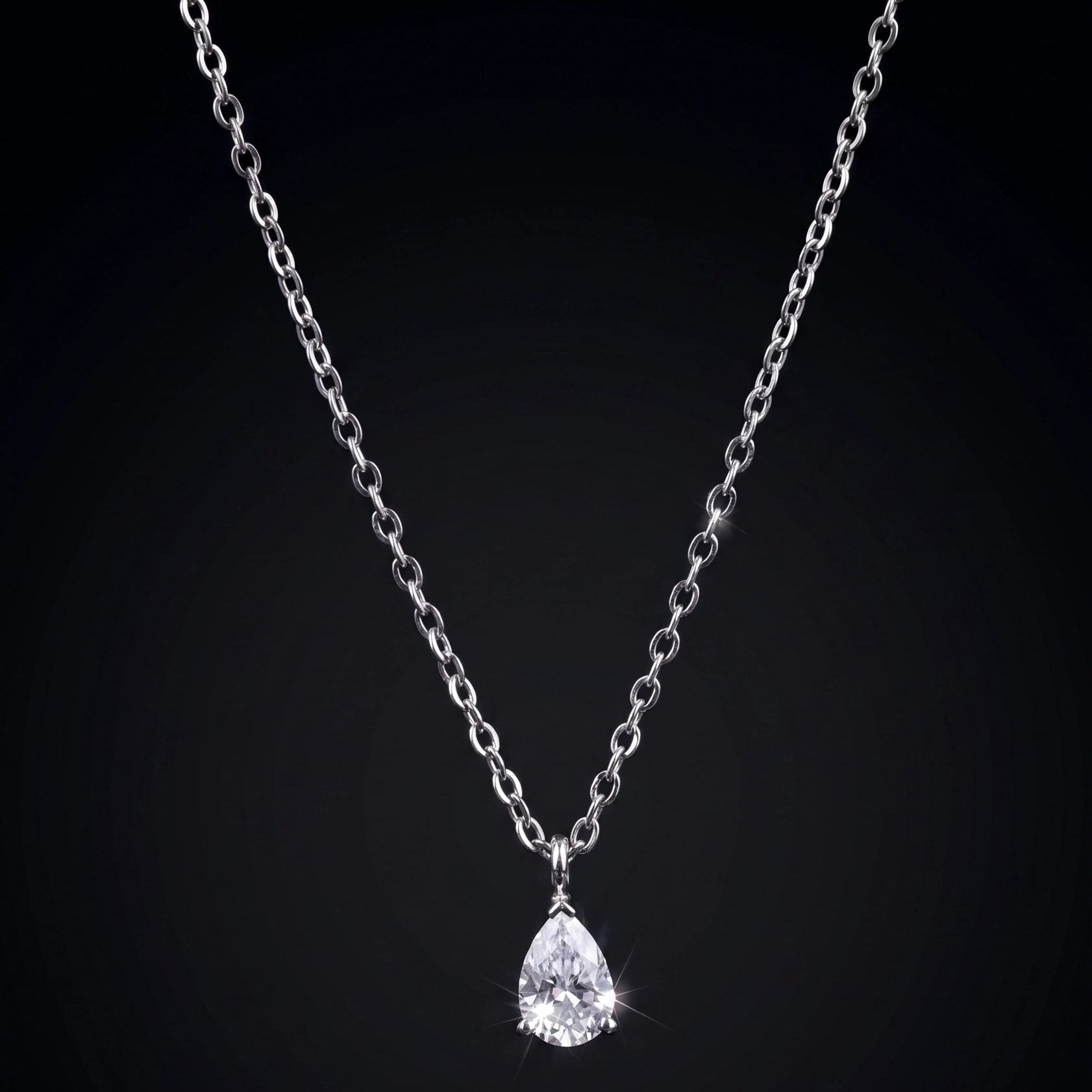 Teardrop Stone Diamond Necklace