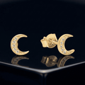 Zirconia Crescent Moon Stud