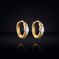 Marquise Stone Mini Hoop Earrings