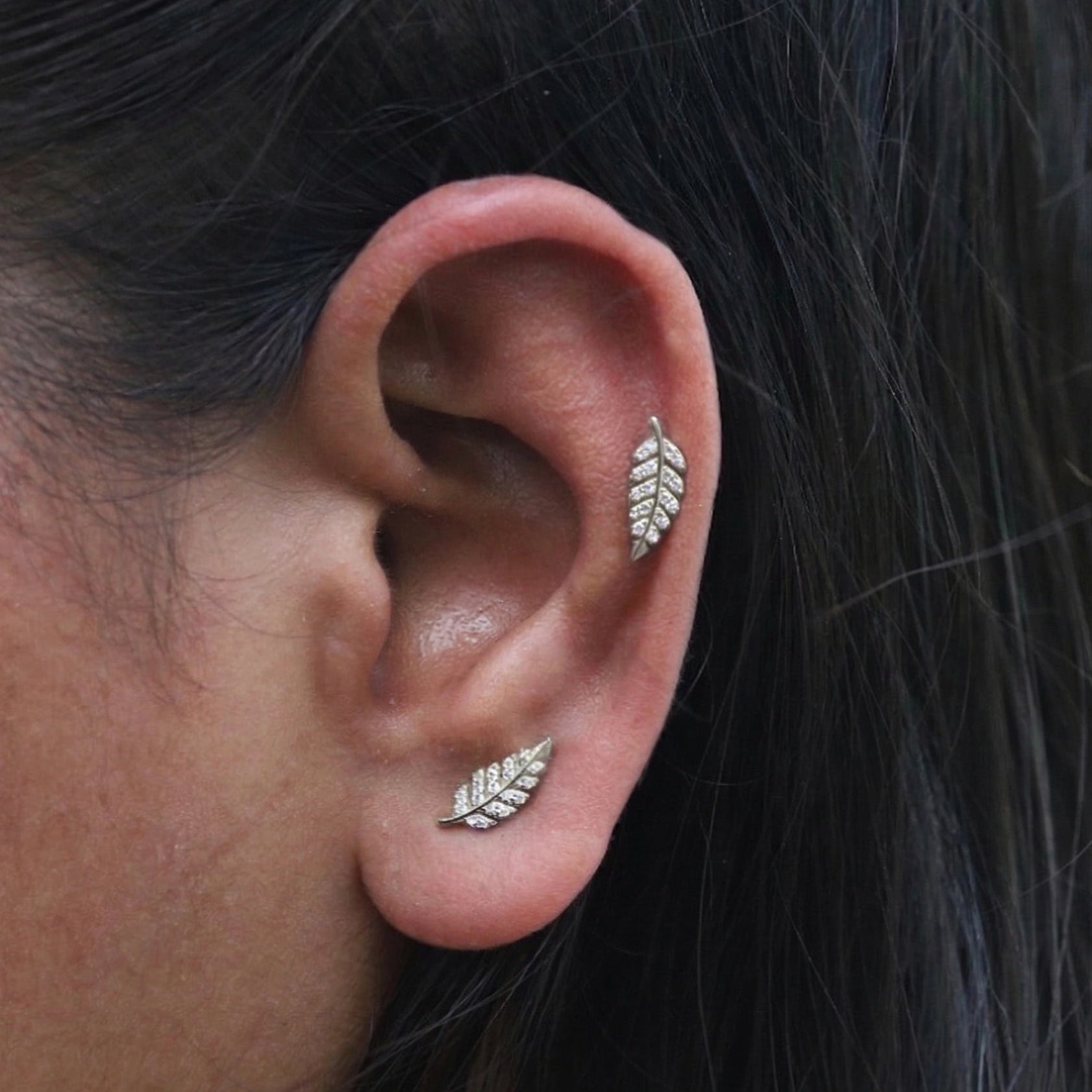 Zirconia Leaflet Stud
