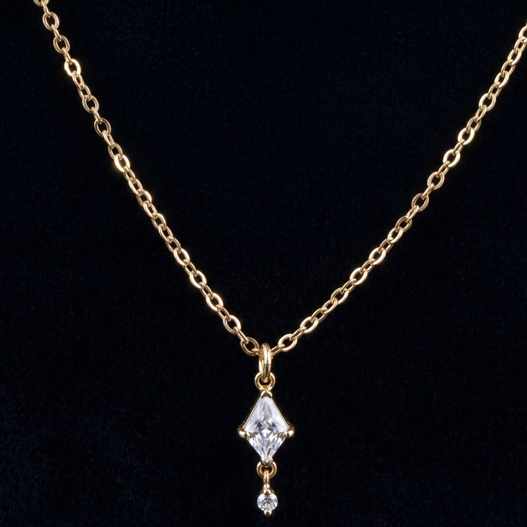 Zirconia Delta Necklace