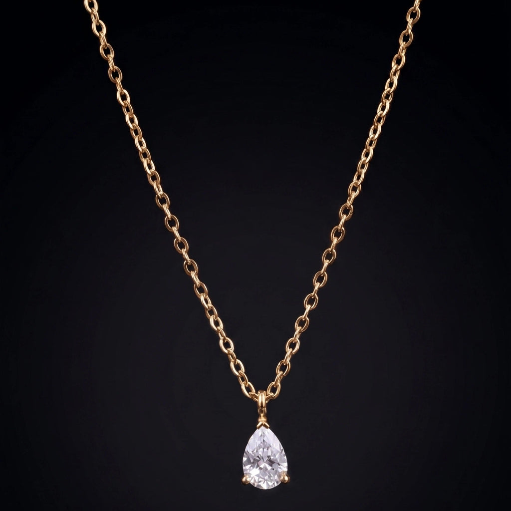 Teardrop Stone Diamond Necklace