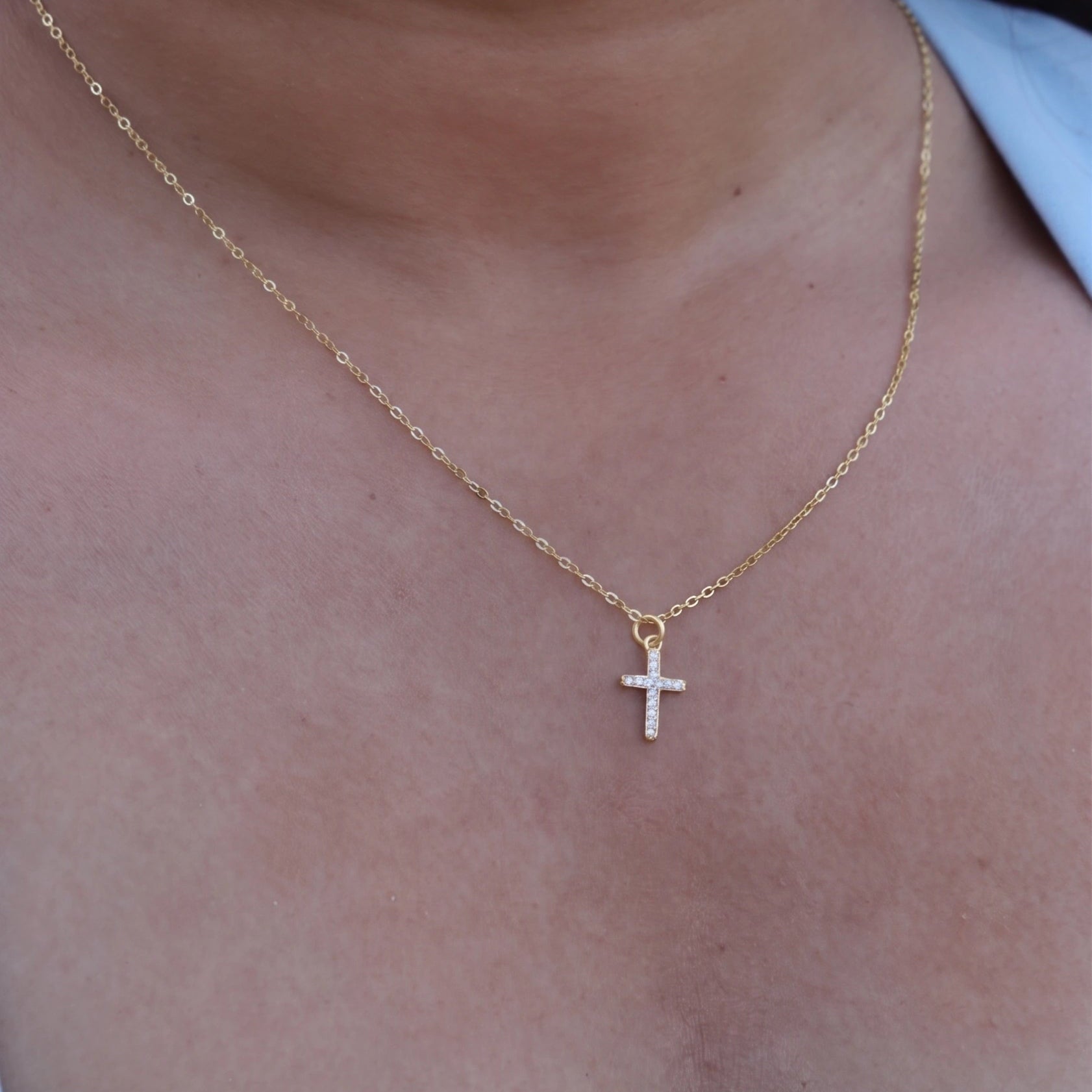 Zirconia Cross Necklace