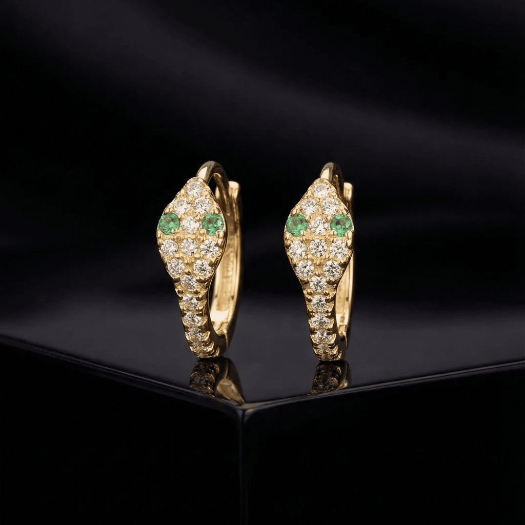 Serpentine Huggie Hoop Earrings