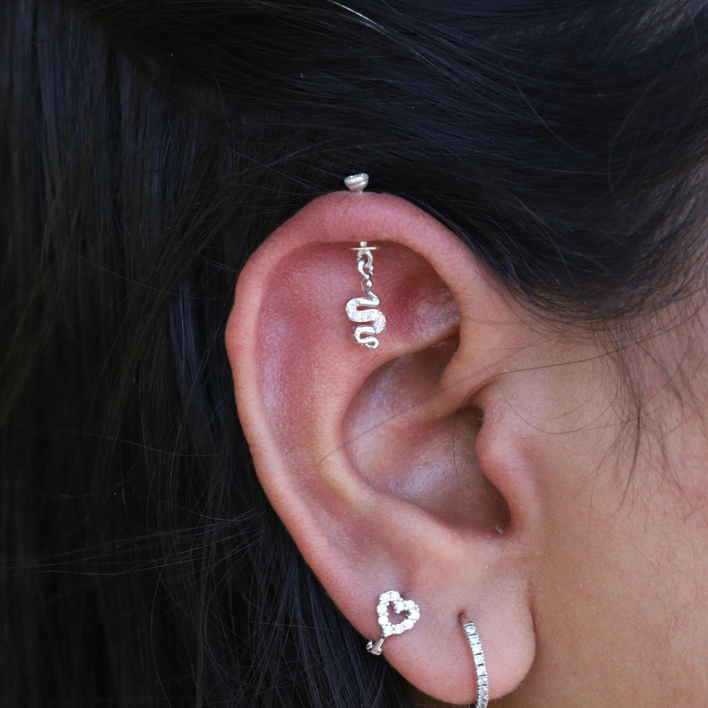 Zirconia Serpent Helix Hanging