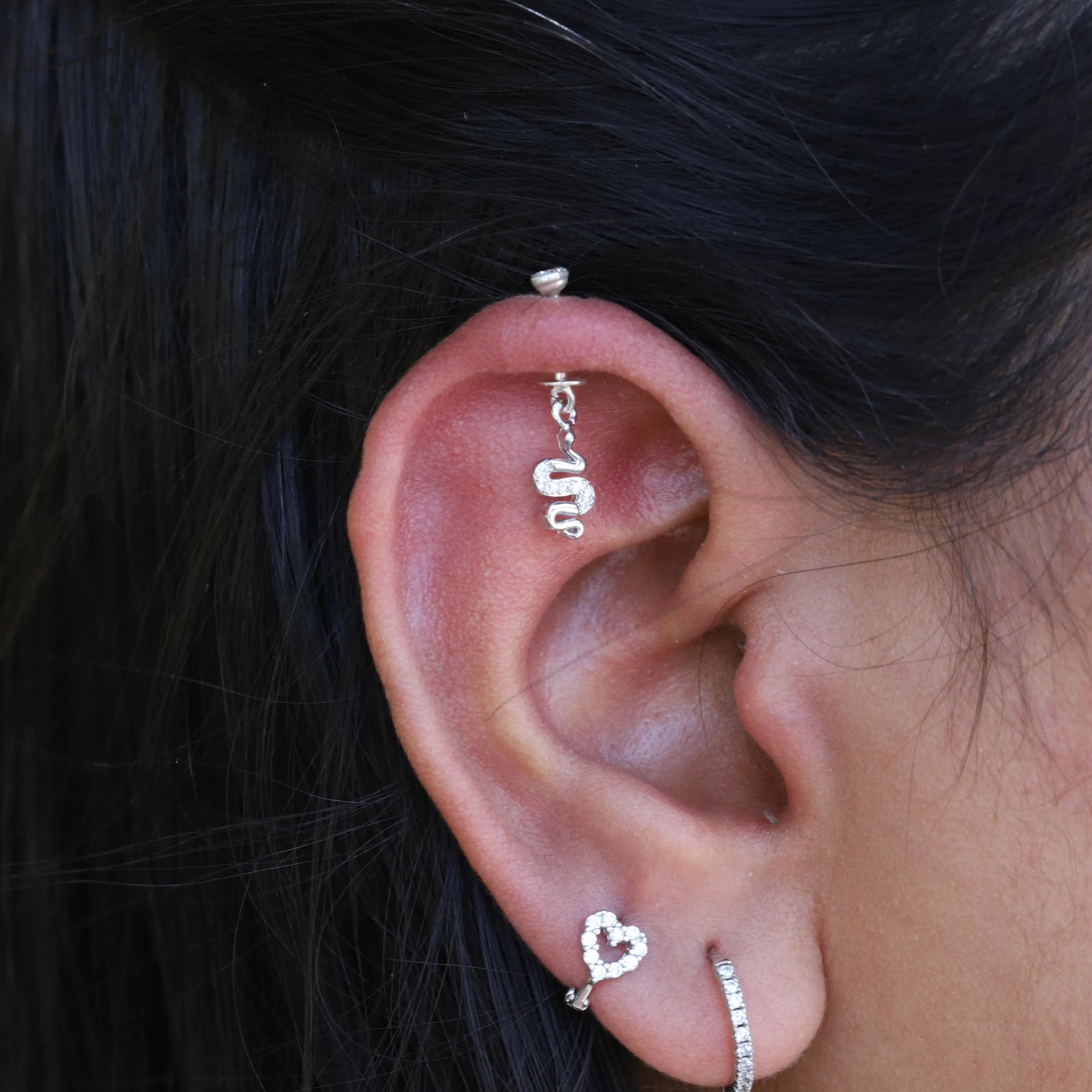 Zirconia Serpent Helix Hanging