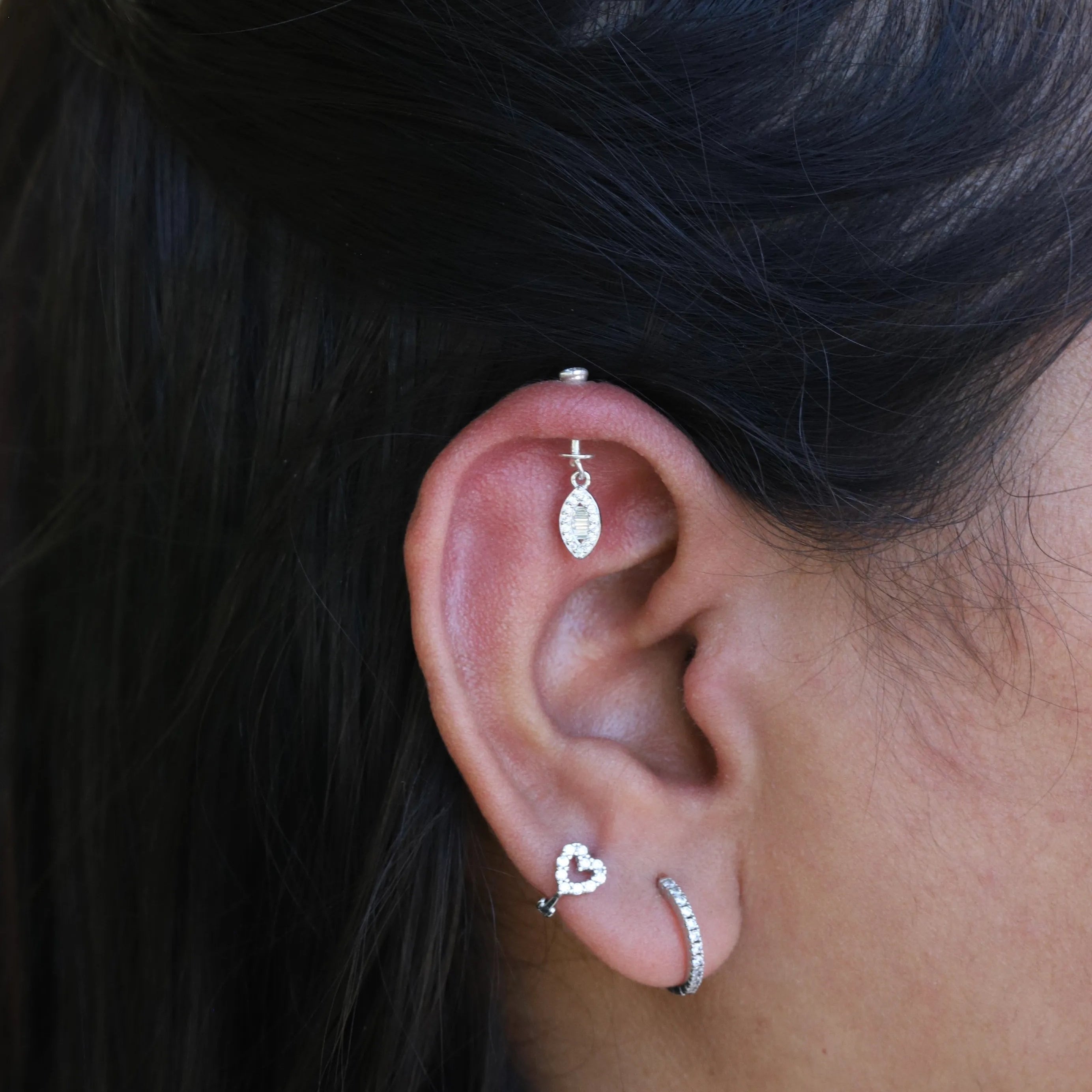 Zirconia Eye Helix Hanging