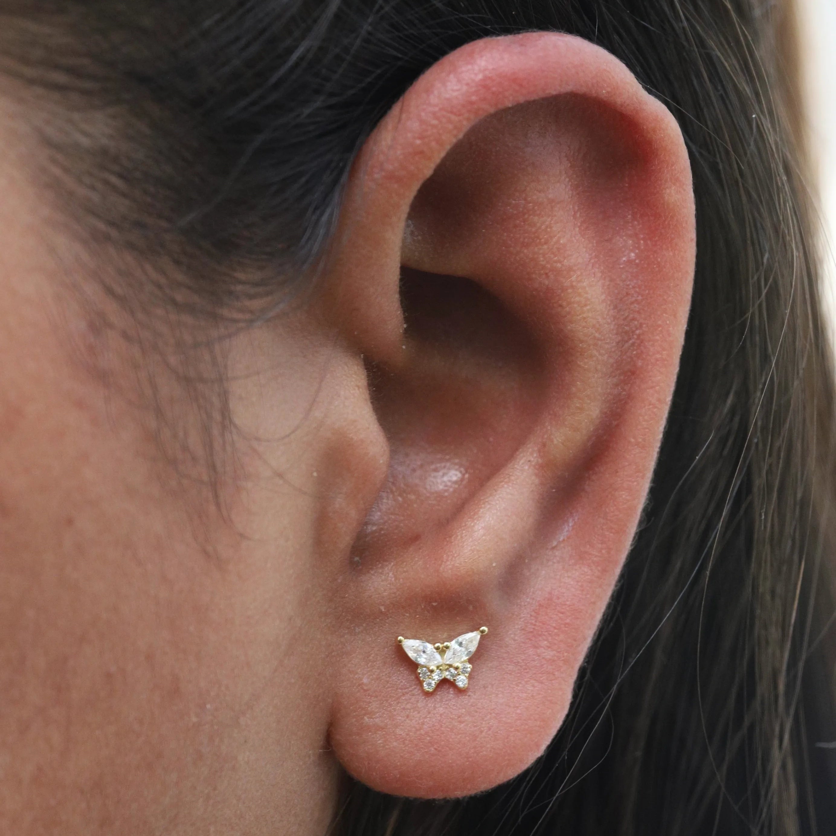 Zirconia Butterfly Stud