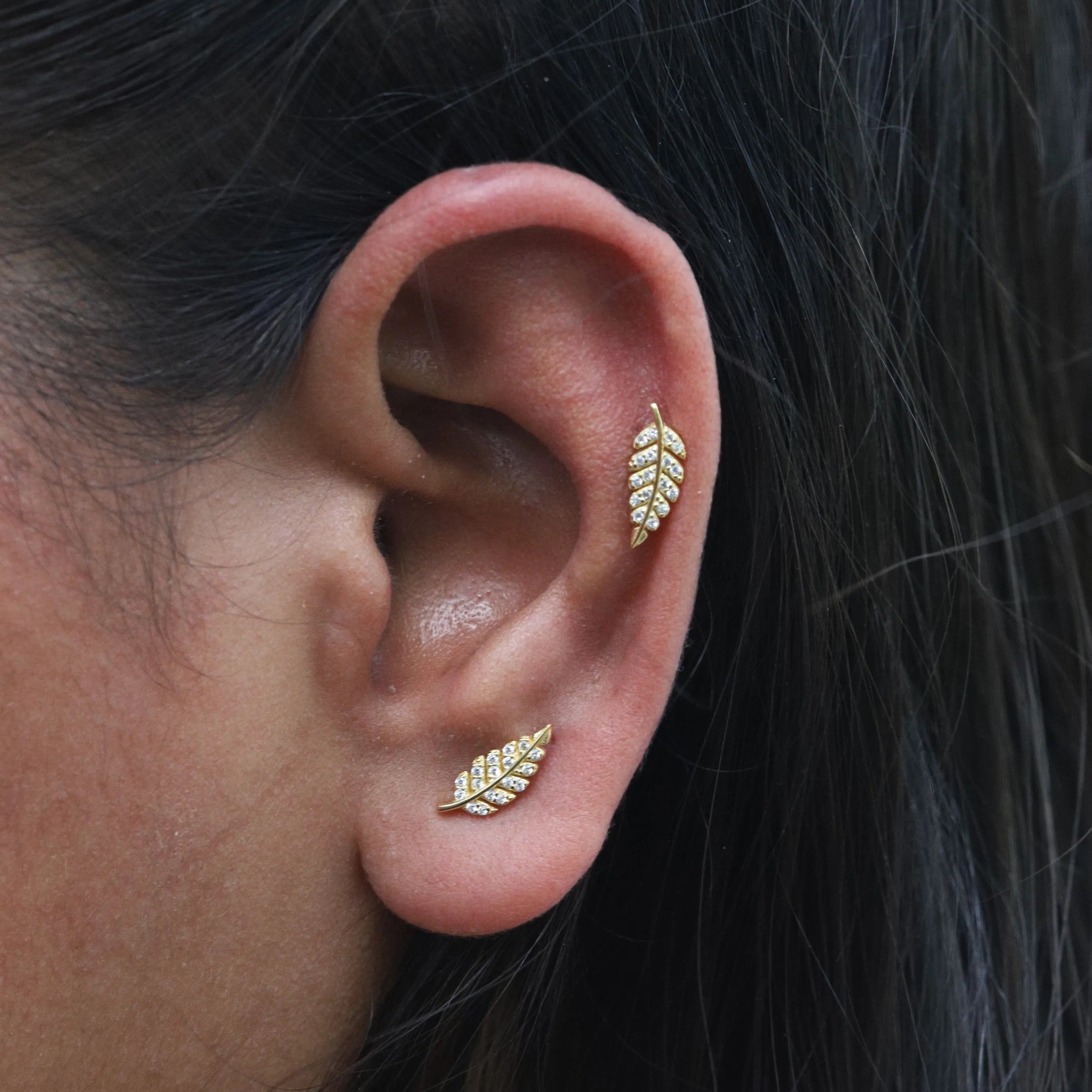 Zirconia Leaflet Stud