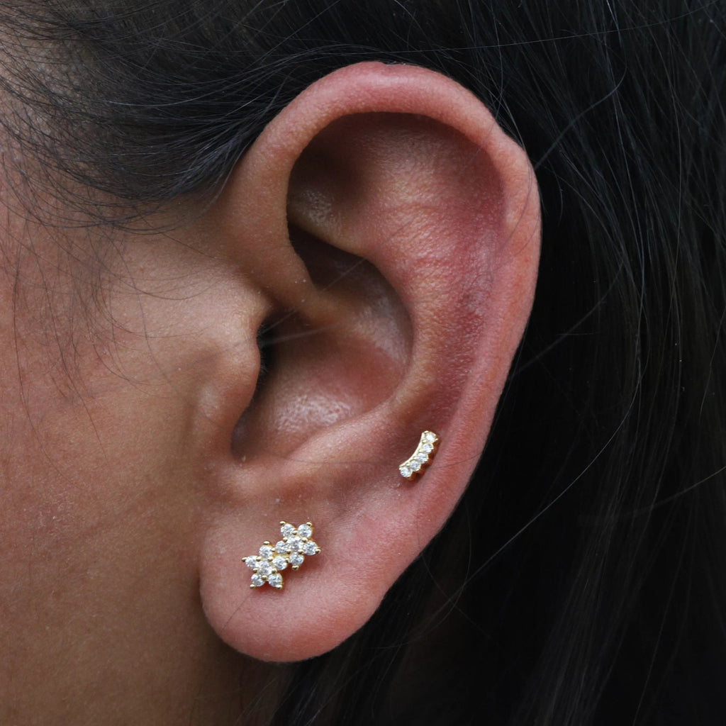 Zirconia Stack Bloom Stud