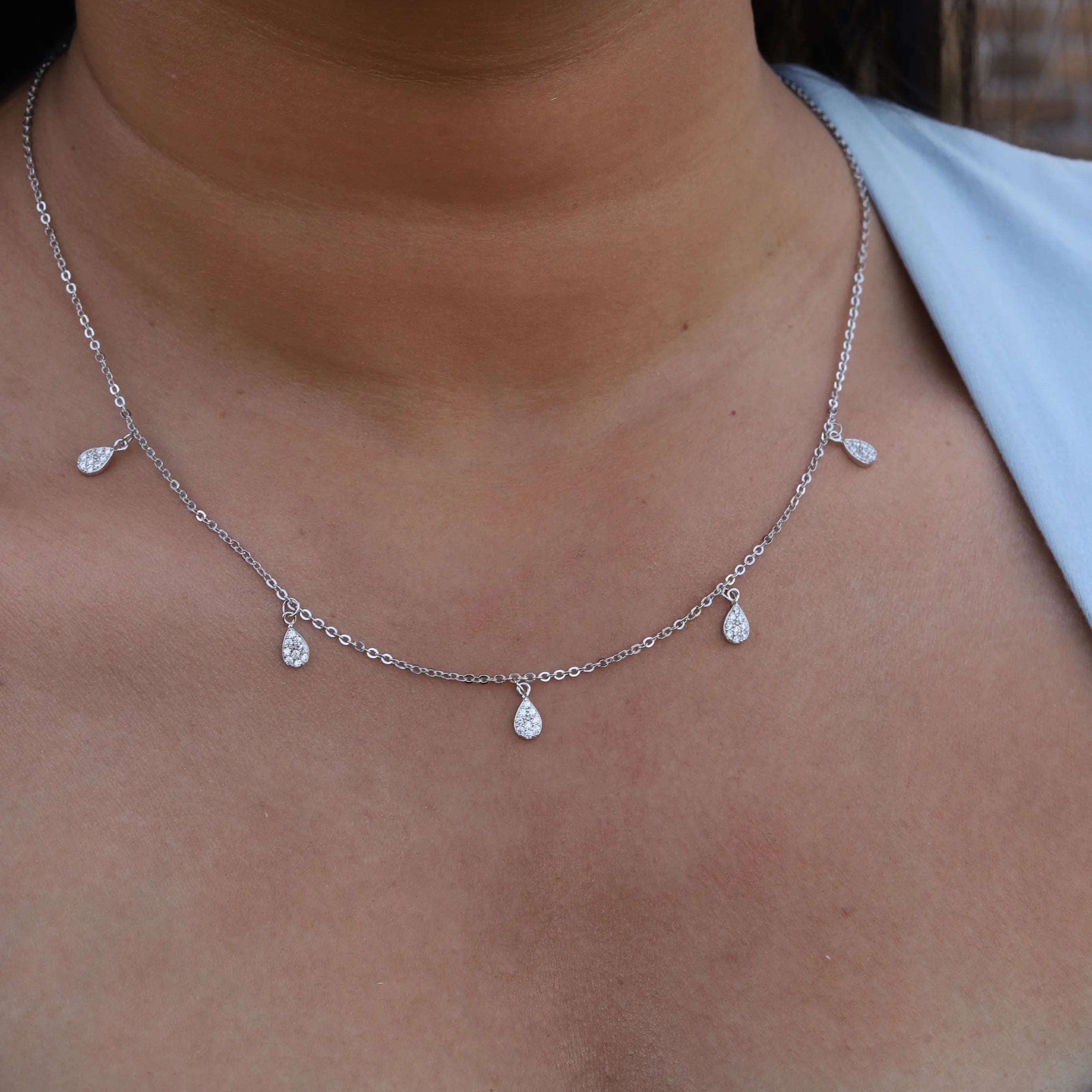 Teardrop Multi Charm Necklace