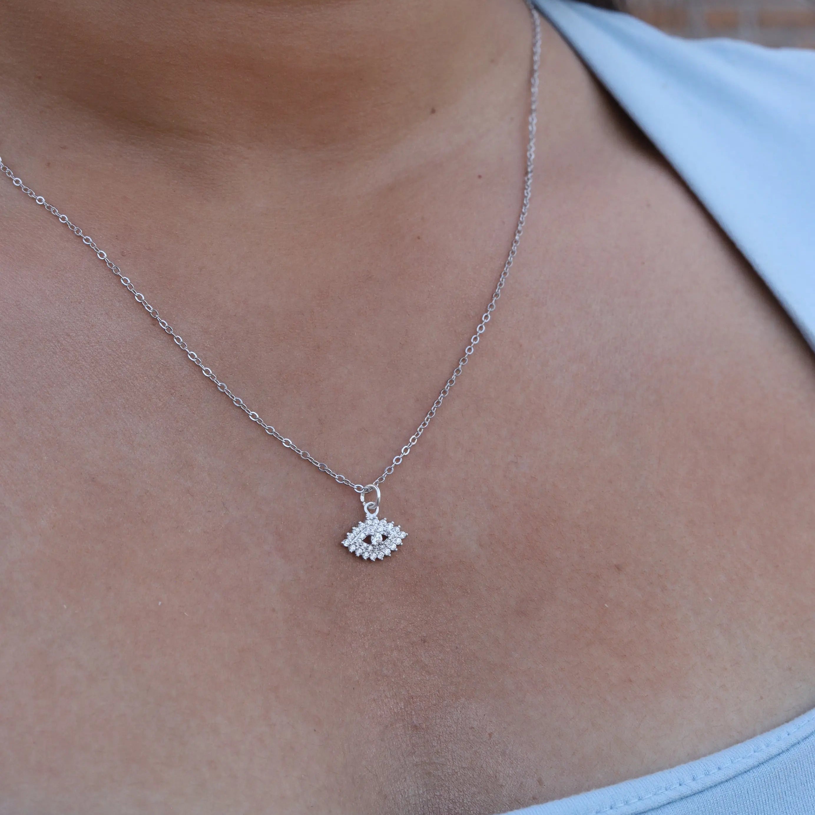 Iced Out Nazar Necklace