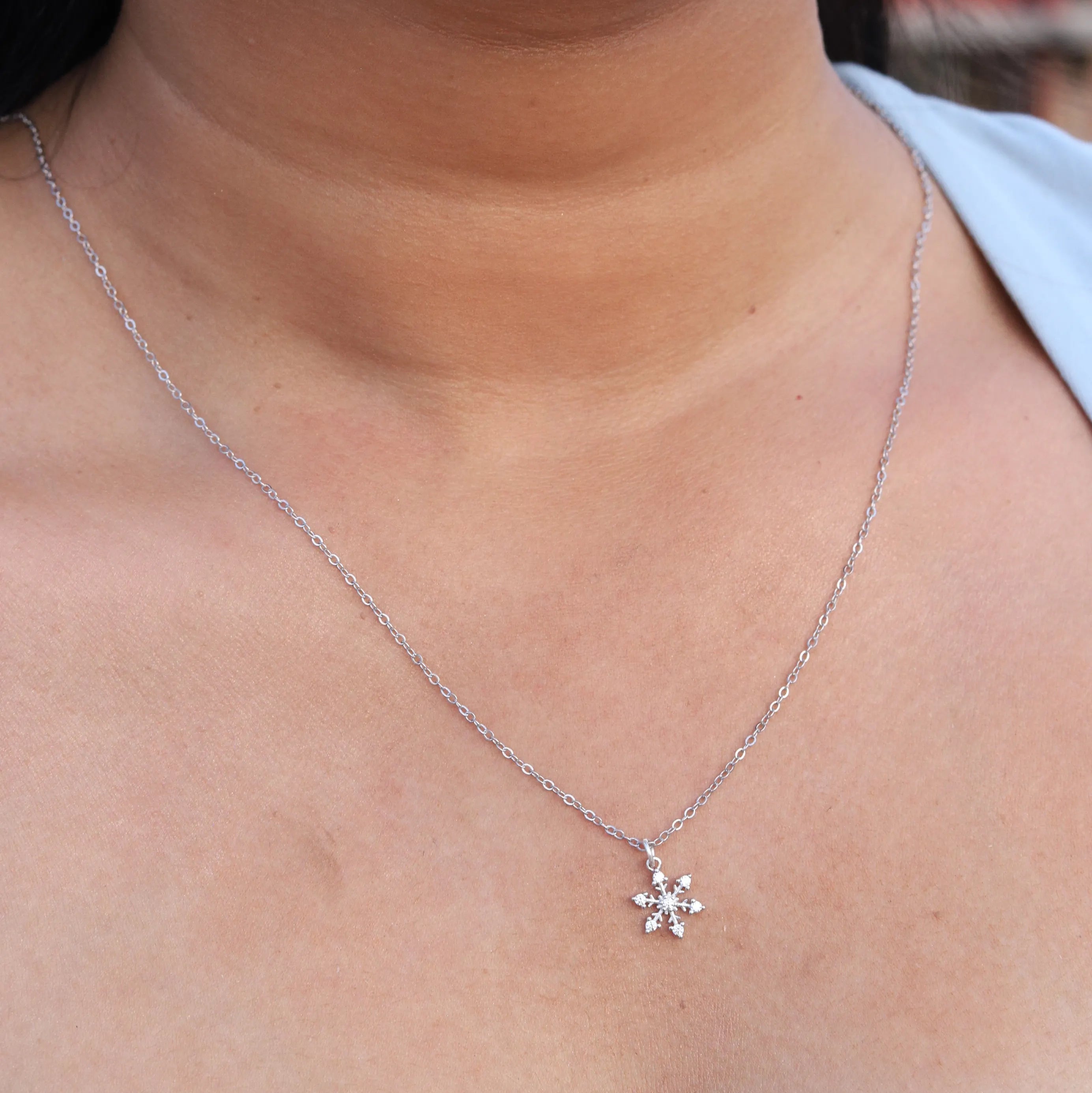 Crystal Snowflake Pendant Necklace