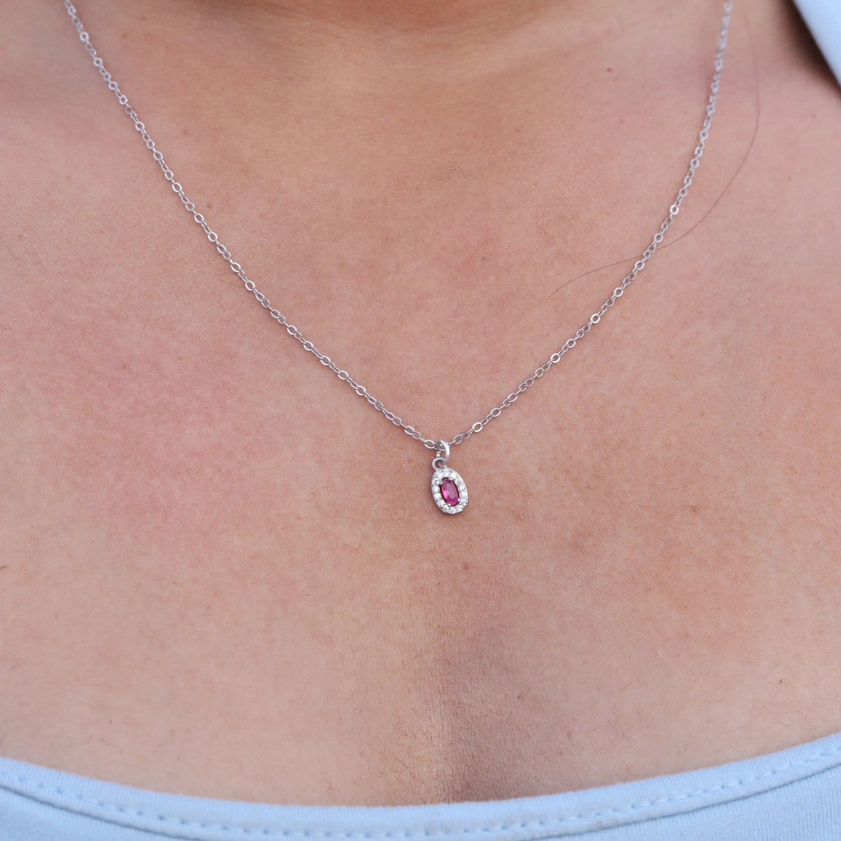 Ruby Solitare Necklace