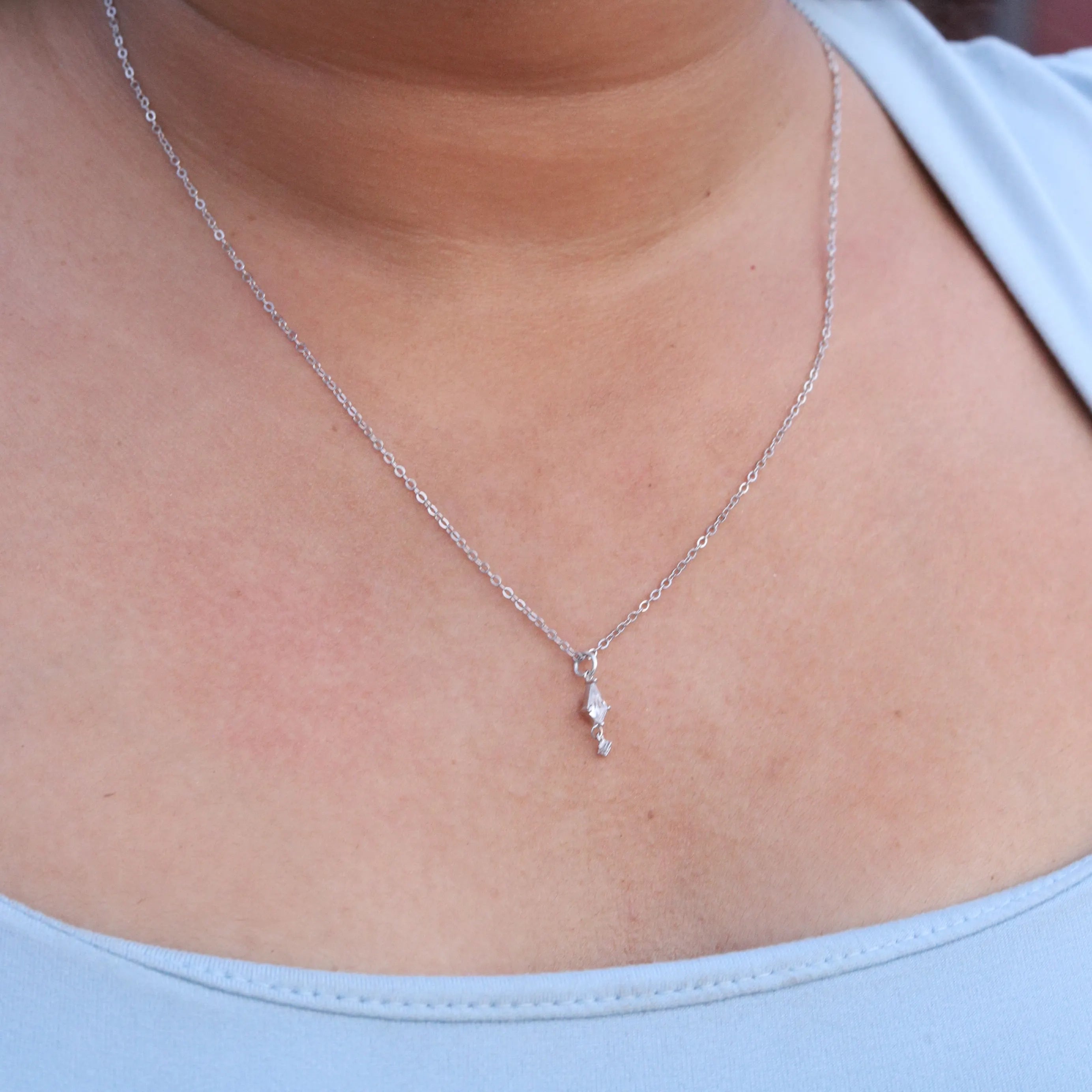 Zirconia Delta Necklace