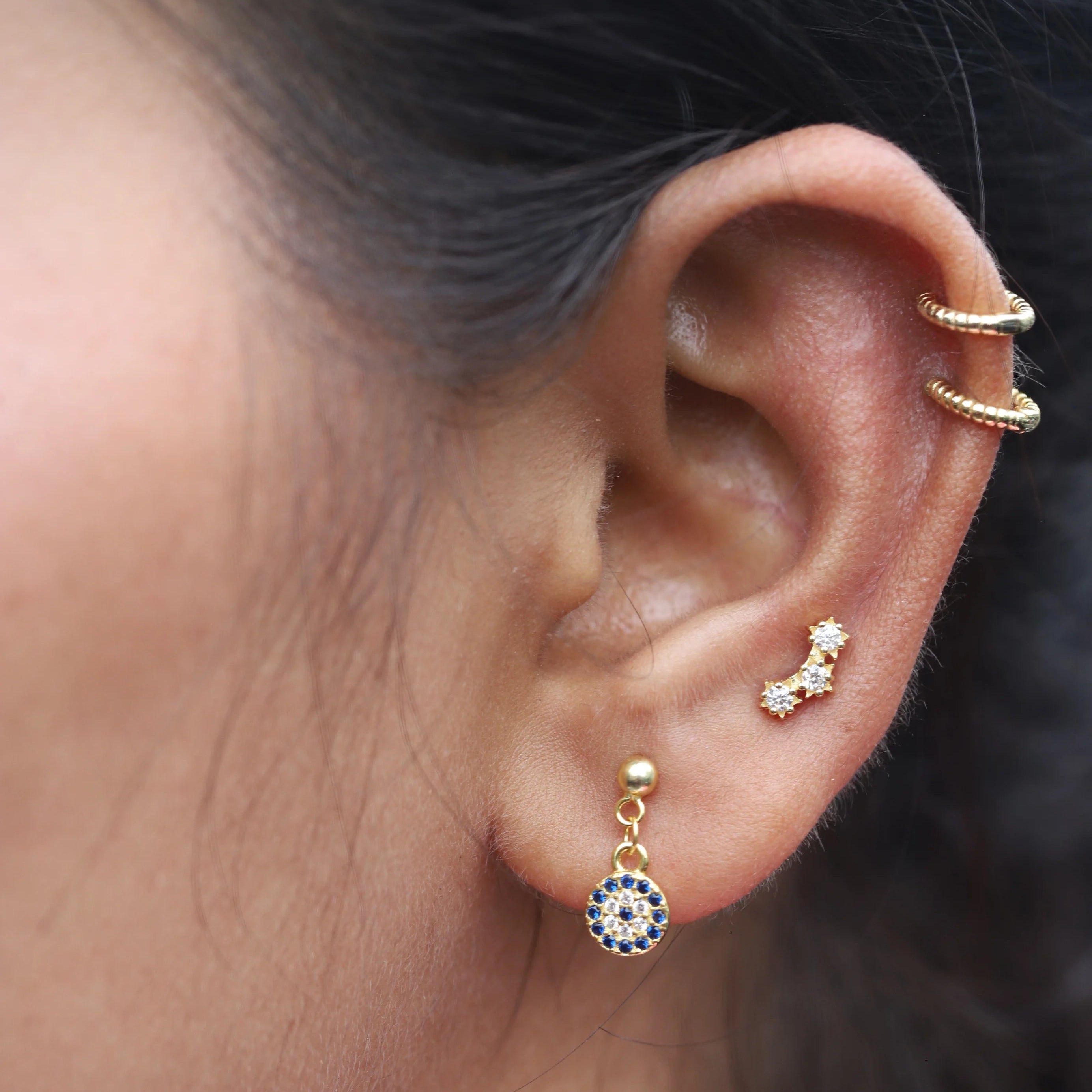 Evil Eye Zirconia Drop Stud
