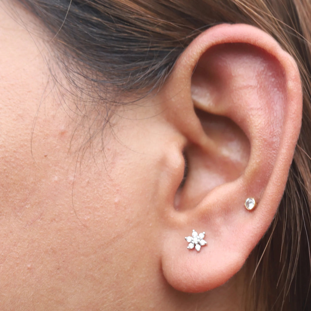 Zirconia Floral Cluster Stud