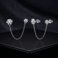Floral Chain Connector Earrings