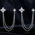 Double Trouble Lotus Chain Connector Earrings