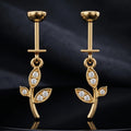 Leafy Drop Helix Hanging Earrings