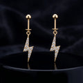 Lightning Bolt Helix Hanging Earrings