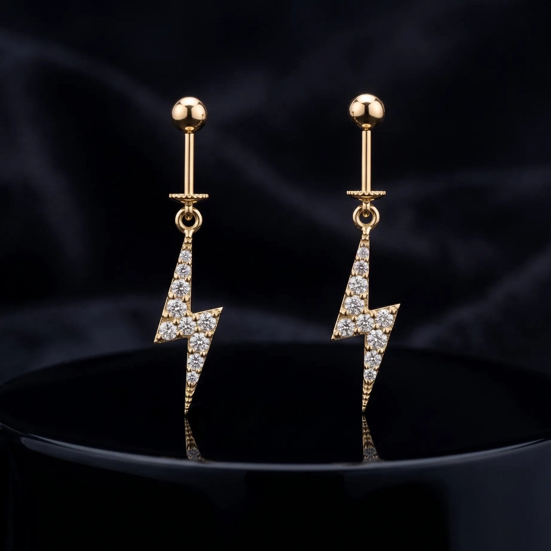 Lightning Bolt Helix Hanging Earrings