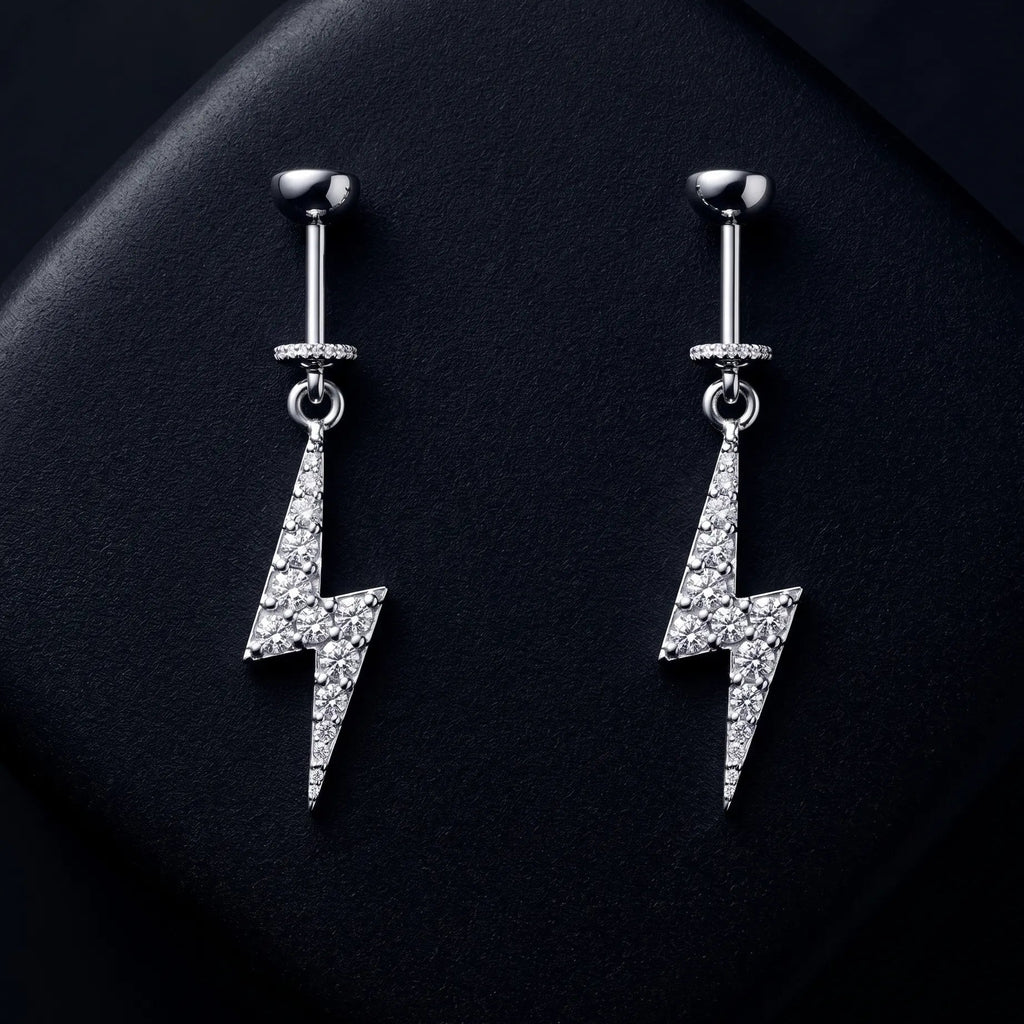 Lightning Bolt Helix Hanging Earrings