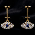 Evil Eye Helix Hanging Earrings
