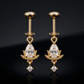 Lotus Drop Helix Hanging Earrings