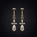 Petal Solitare Drop Helix Hanging Earrings