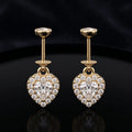 Solitare Heart Helix Hanging Earrings