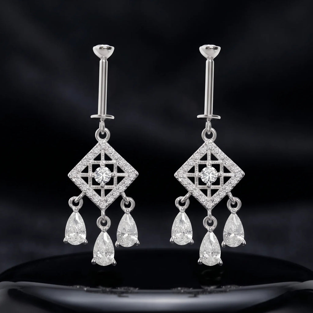 Luxury Zircon Dreamcatcher Helix Hanging Earrings