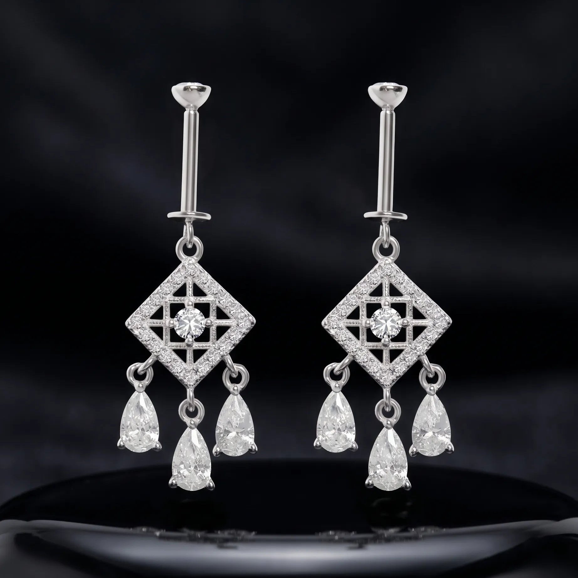 Luxury Zircon Dreamcatcher Helix Hanging Earrings