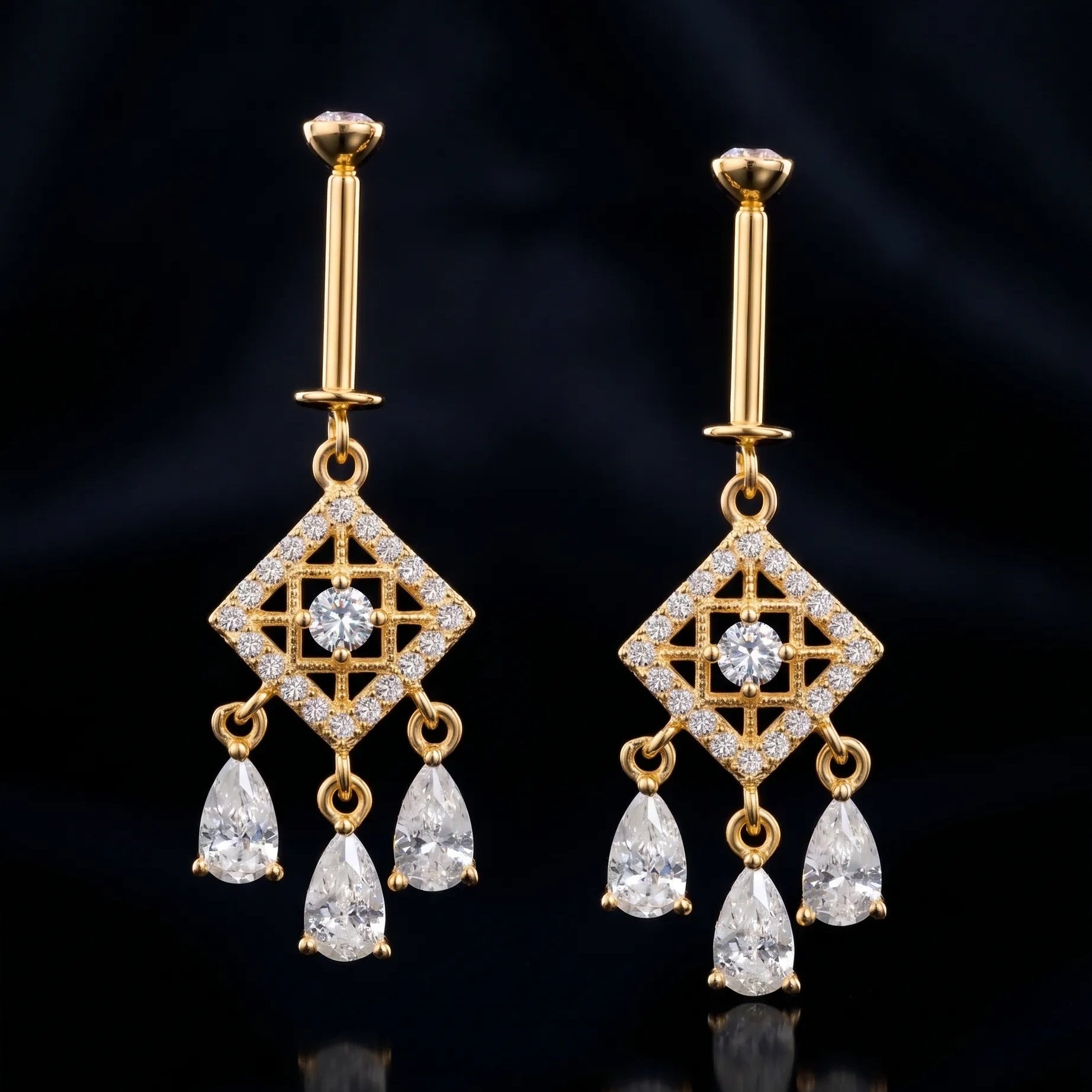 Luxury Zircon Dreamcatcher Helix Hanging Earrings