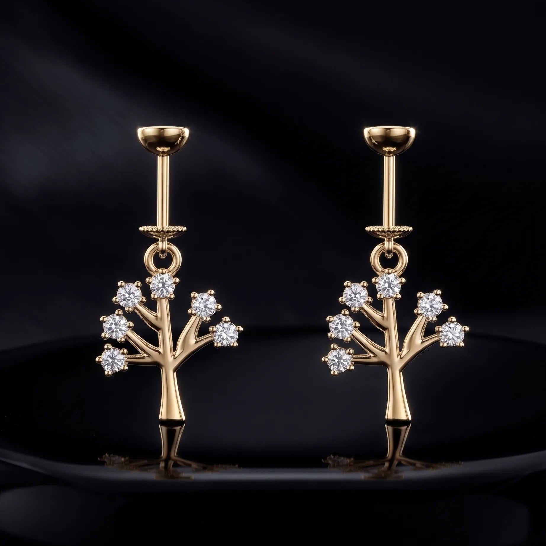 Tree of Eternity Helix Hanging Earrrings
