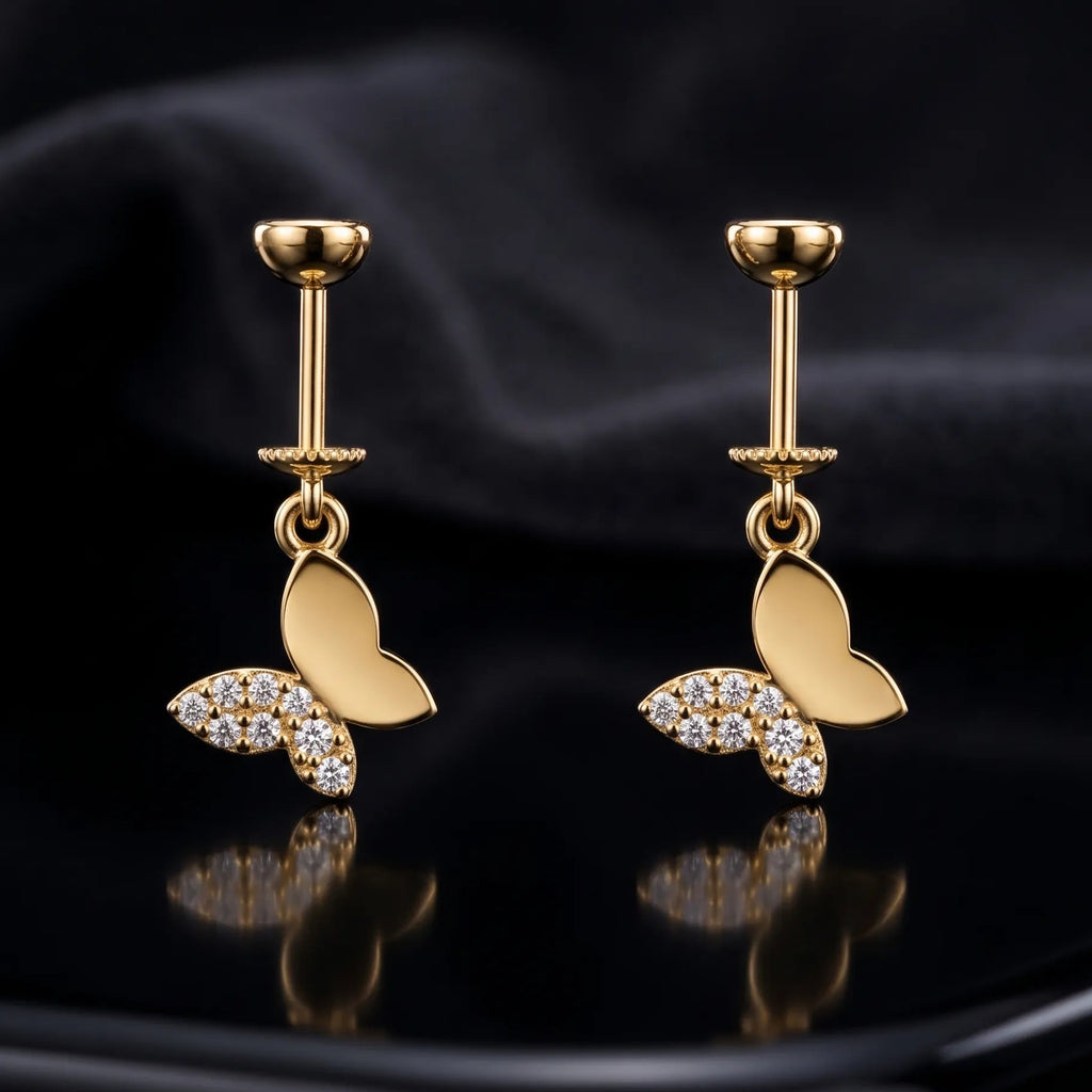 Floating Butterfly Helix Hanging Earrings