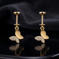 Floating Butterfly Helix Hanging Earrings