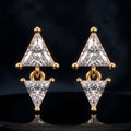 Double Triangle Zircon Charm Stud