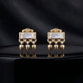 Mini Baguette Dangler Stud Earrings