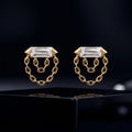 Baguette Double Layered Chain Stud