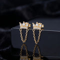 Crowned Chain Stud Earrings